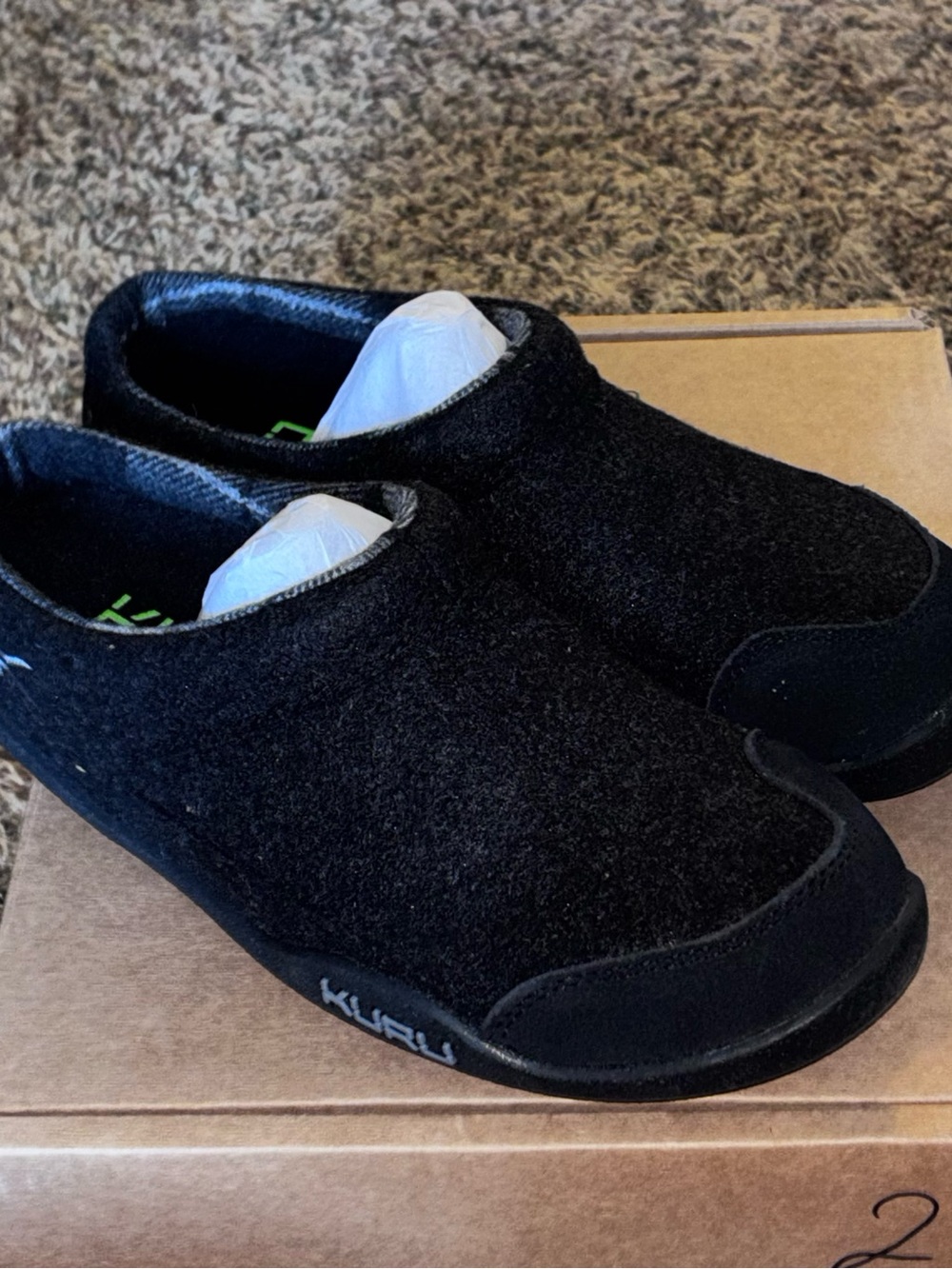 NEW Kuru Draft Men’s 7.5 Black Mule Plantar Fasciitis Recovery Slip On SLIPPER
